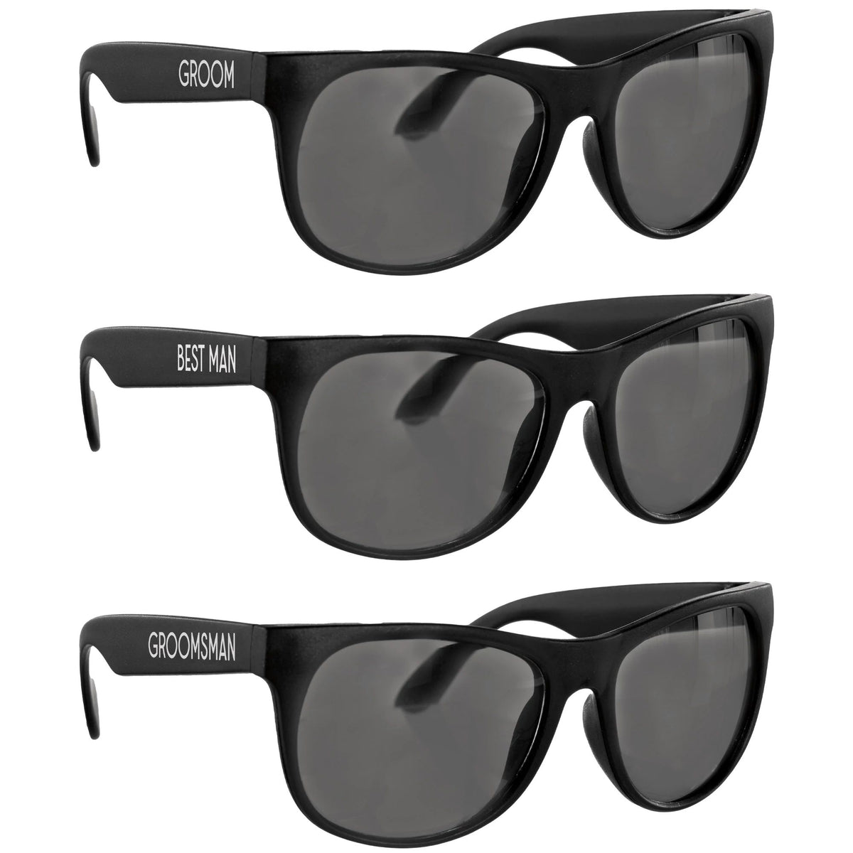 Groom & Groomsman Wearable Sunglasses, Black, One Size, 6-pk - Pack of 6