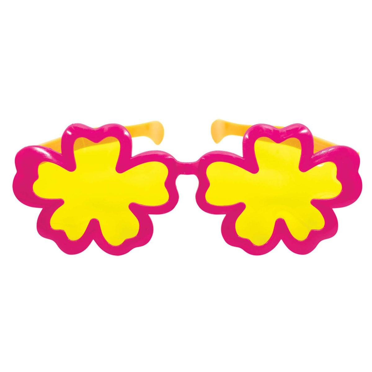 Hibiscus Flower Wearable Sunglasses, Pink/Yellow, One Size, for Summer Party - Pack of 6
