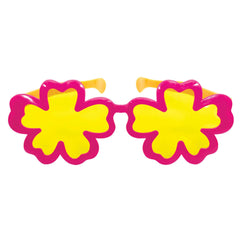 Hibiscus Flower Wearable Sunglasses, Pink/Yellow, One Size, for Summer Party - Pack of 2