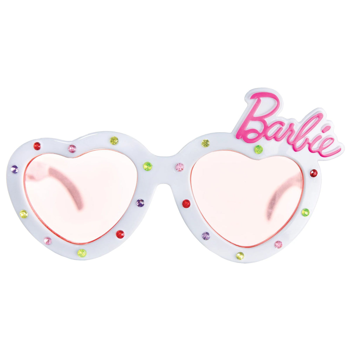 Barbie Heart-Shaped Gemstone Sunglasses, Pink/White - Pack of 4