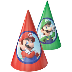 Super Mario Bros Cone Party Hats, 8-pk - Case of 48