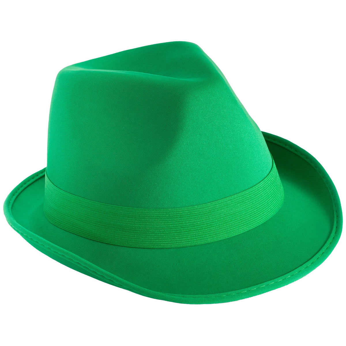 Festive Green Roaring 20s Fabric Fedora Hat, One Size - Pack of 6