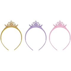 Disney Princess Tiara Crown Headbands, Gold/Purple/Pink, One Size, 3-pk - Case of 48