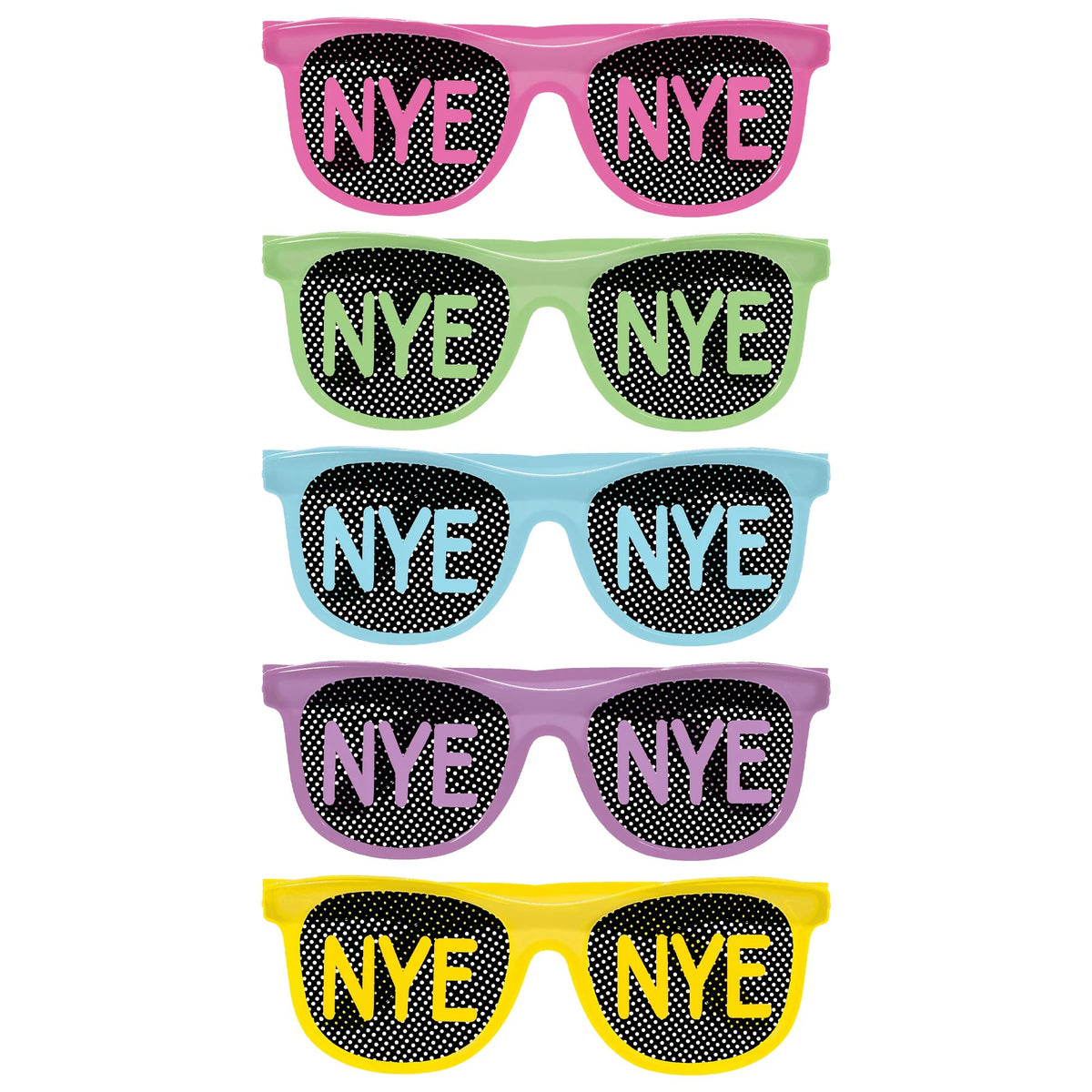 NYE Glow-In-The-Dark Glasses, One Size, 10-ct - Pack of 4