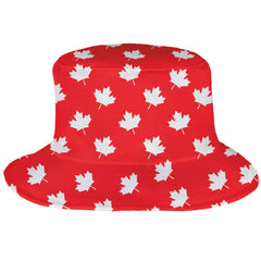 Maple Leaf Bucket Hat, Red/White, One Size, for Canada Day - Pack of 3
