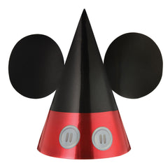 Disney Mickey Mouse Cone Party Hats, Red/Black, One Size, 8-pk - Case of 48