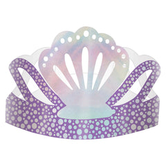 Shimmering Mermaid Metallic Crown Tiaras, Purple, One Size, 8-pk - Case of 54