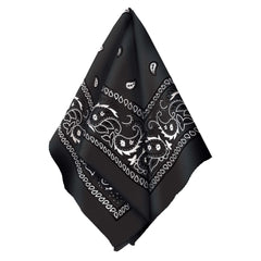 Classic Black Paisley Bandana - Versatile Wearable Accessory - Case of 120