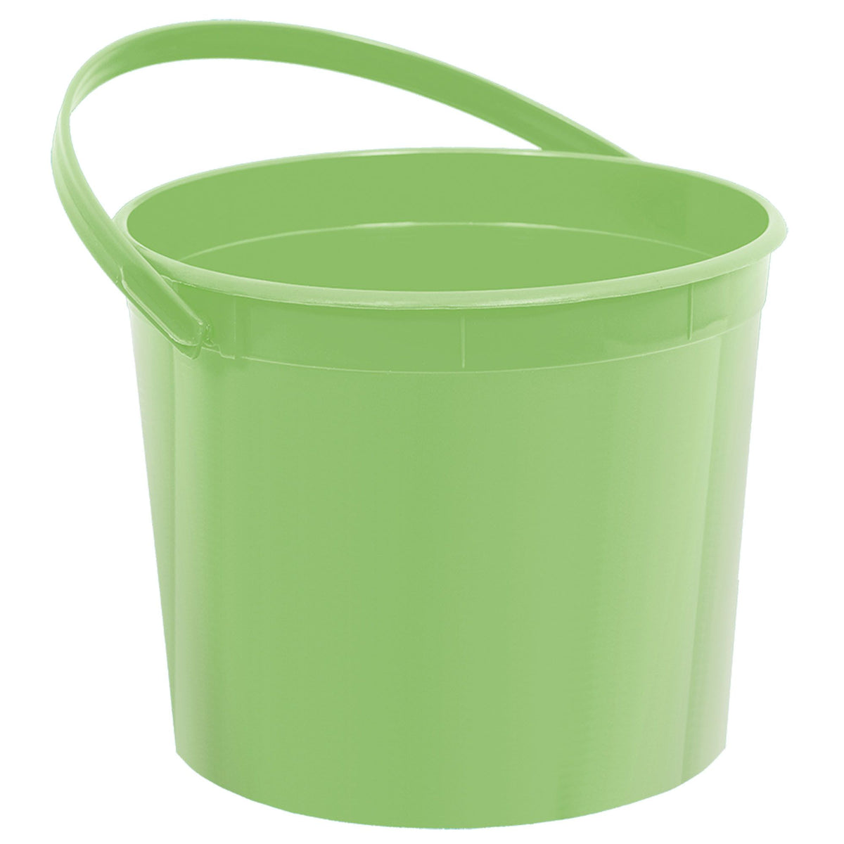 Round Plastic Reusable Favor Container Pail, Green, 6-in - Pack of 3