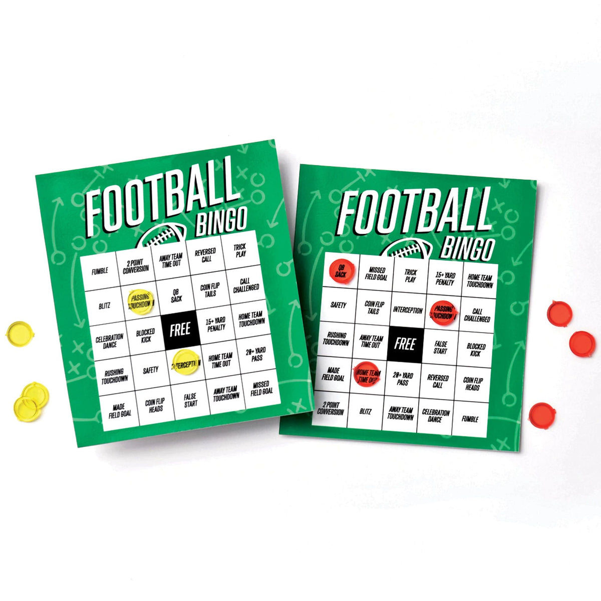 Football Bingo Game Set, Includes Cards & Markers, 10-pk, English - Pack of 6