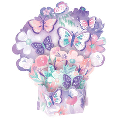 Flutter Butterfly Table Centerpiece Decoration, Purple, 23.5 inch - Pack of 9