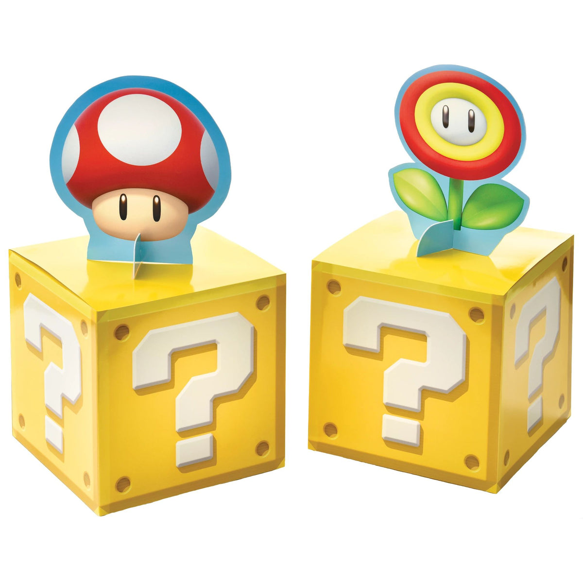 Super Mario Bros Mushroom Sign Centerpieces, Red/Yellow, 12 inch, 4-ct - Case of 36