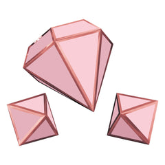 Blush Bride Diamond Table Centerpiece Decorations, Pink, 9-inch, 3-ct - Pack of 4