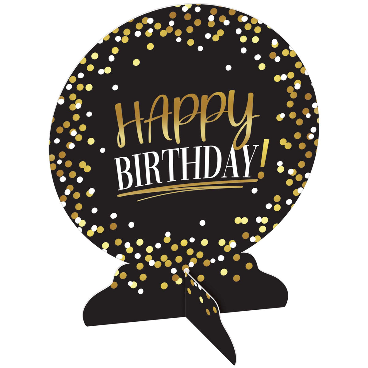 Black and Gold Birthday Table Decoration - Pack of 12