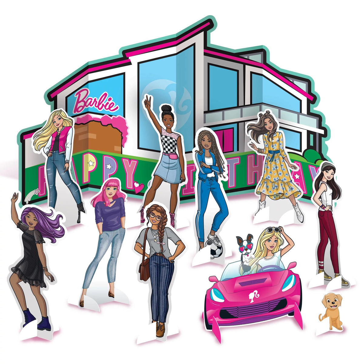 Barbie Sign Table Centerpiece, Pink, 16.5-inch, 12-ct - Pack of 6