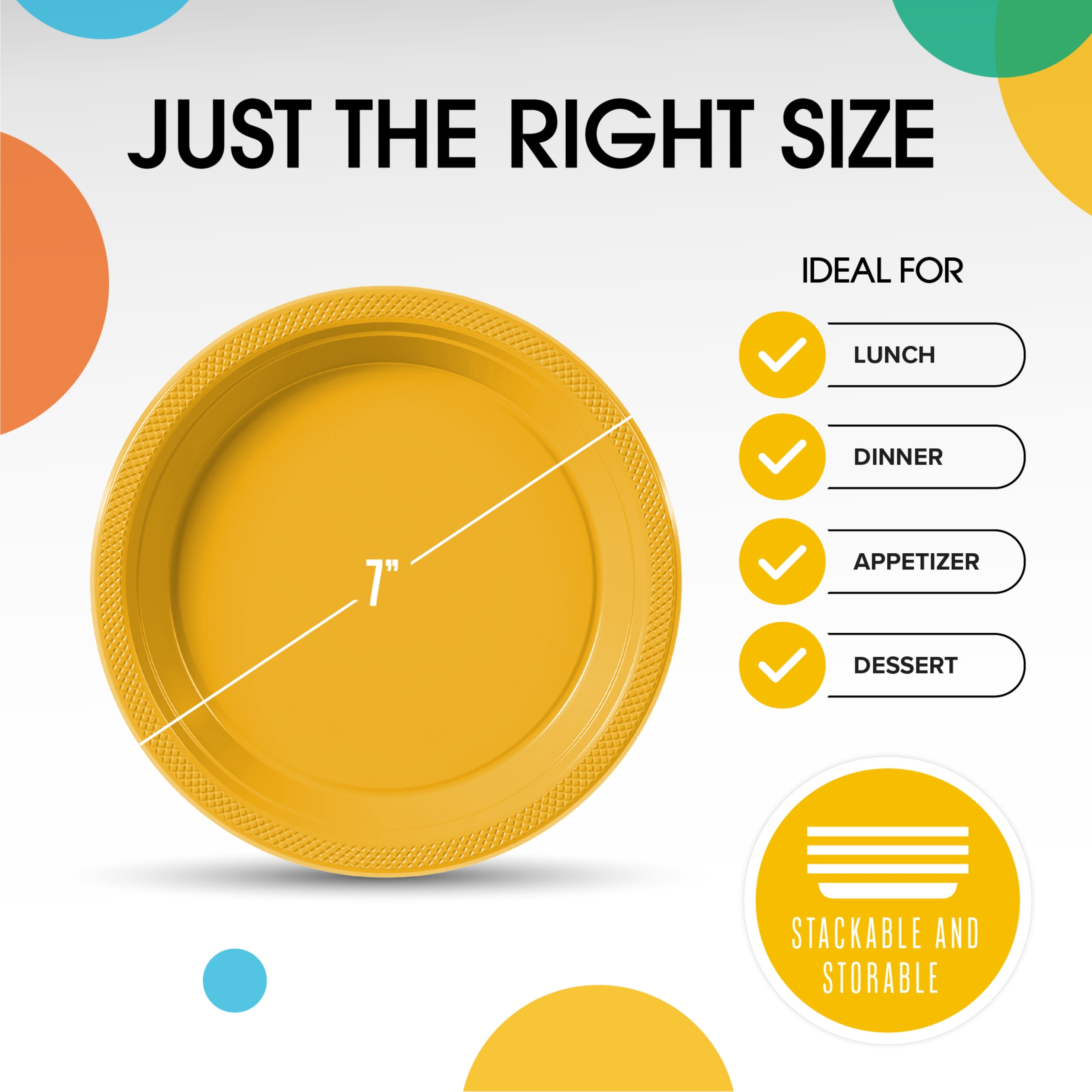 7 In. | Yellow Plastic Plates | 600 Count