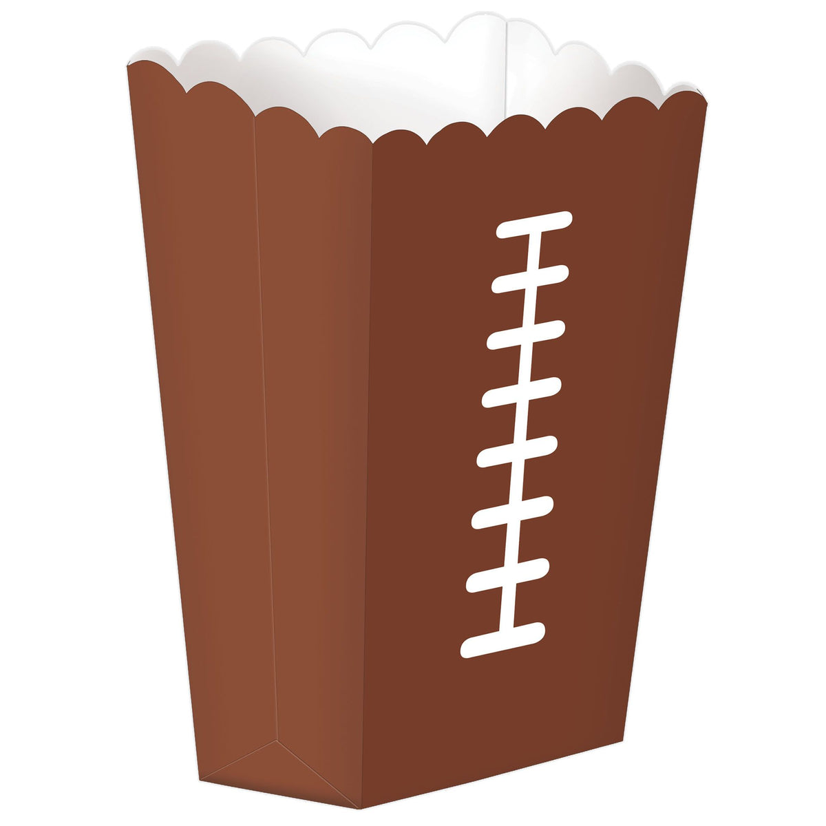 Football Paper Popcorn Favor Boxes, Brown, 7.5-inch, 8-ct - Case of 48
