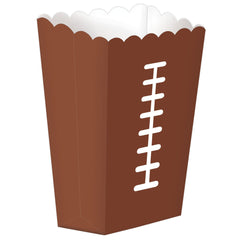 Football Paper Popcorn Favor Boxes, Brown, 7.5-inch, 8-ct - Case of 48