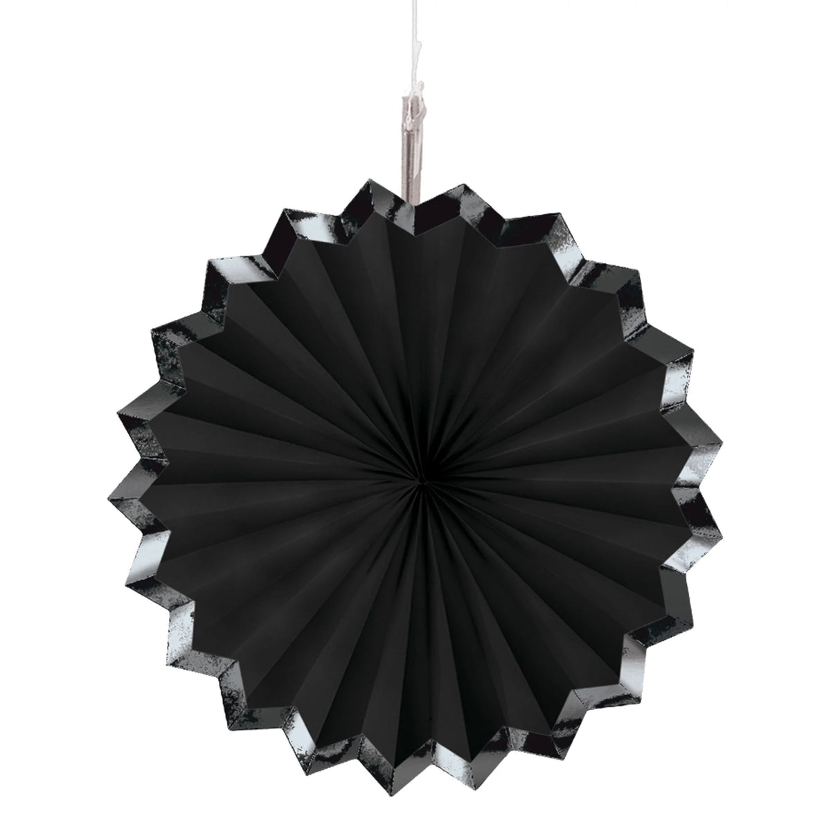 Elegant Black Paper Parasol Fan with Hot Stamp, 5-pcs - Case of 72