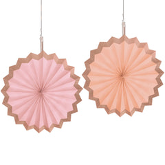 Rose Gold Hot Stamp Parasol Fans, 5-pcs - Pack of 12