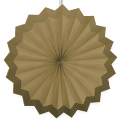 Elegant Gold Paper Parasol Fan Decoration, 5-pcs - Pack of 2