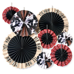 Western Paper Fan Decorating Kit, Multi-Color, 8-pk - Pack of 6