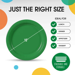 10 In. Emerald Green Paper Plates | 500 Count