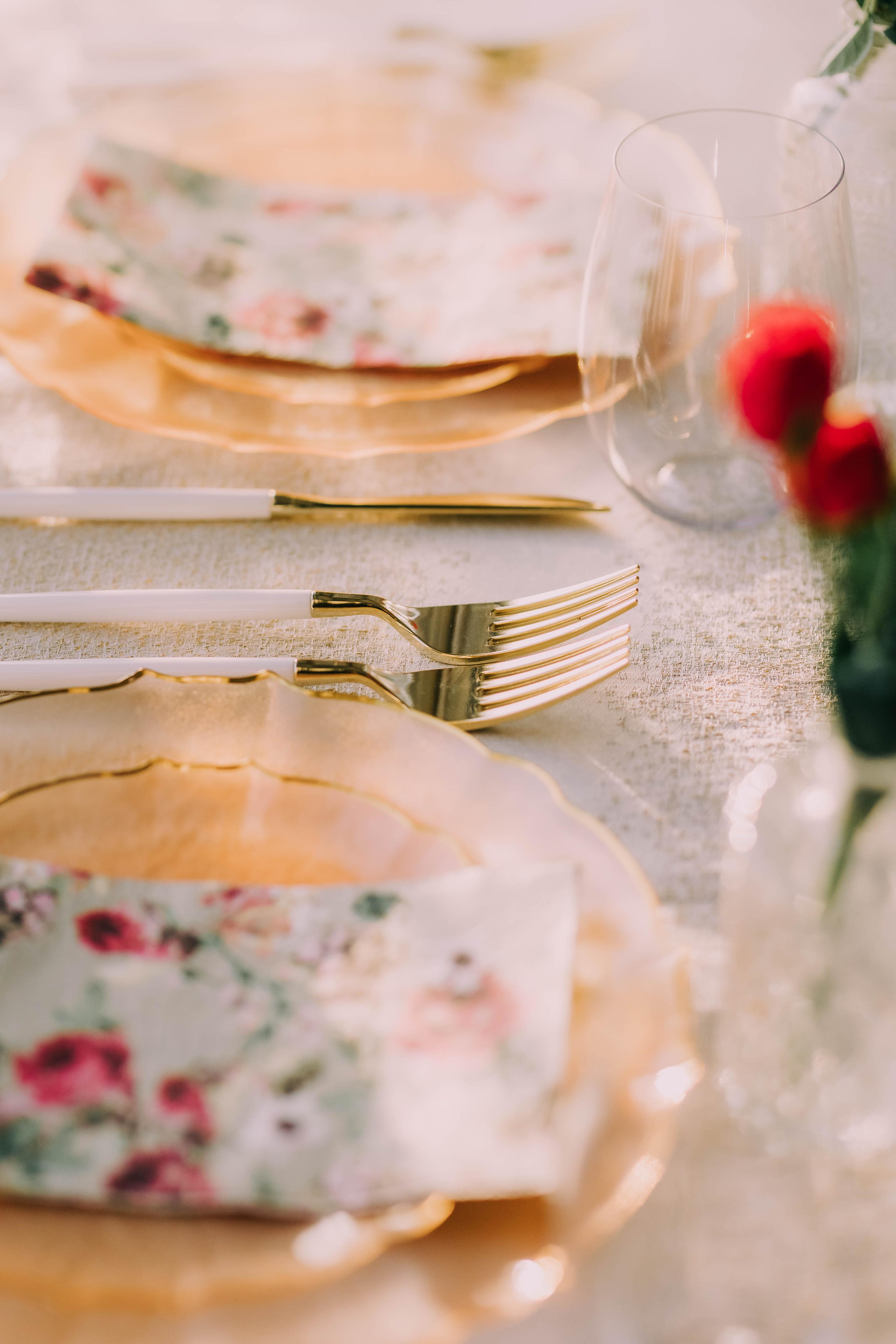 Pink/Gold Petal Plates - Combo Pack 120/120