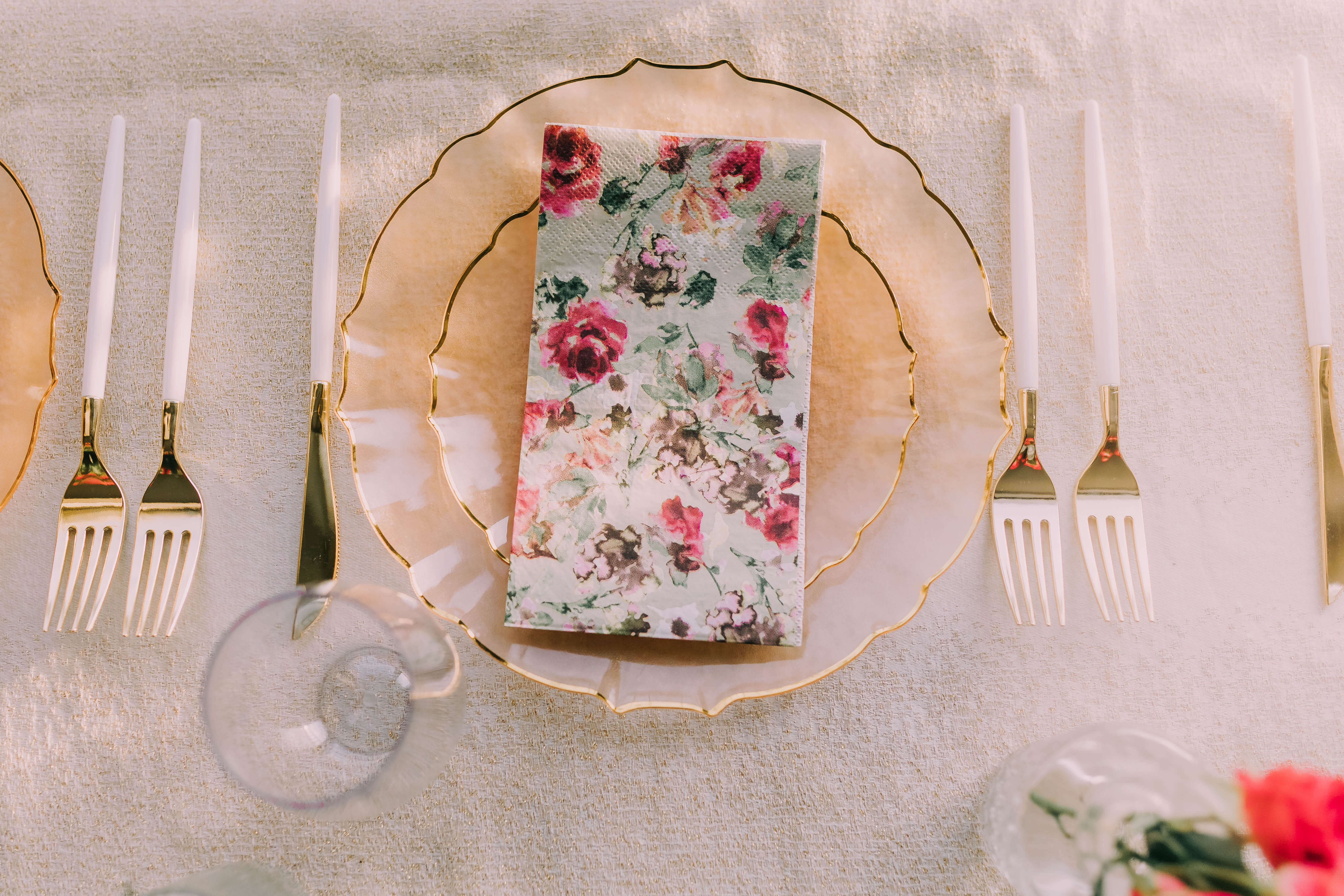 Pink/Gold Petal Plates - Combo Pack 120/120