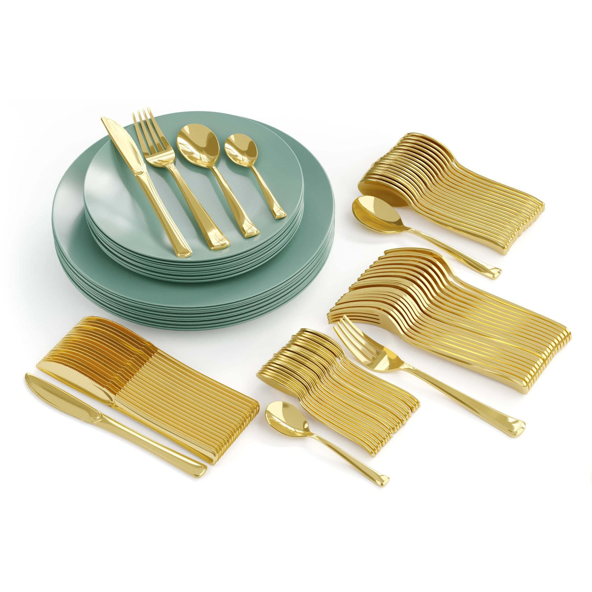 560 Piece Eucalyptus Combo Set | Serves 80 Guests