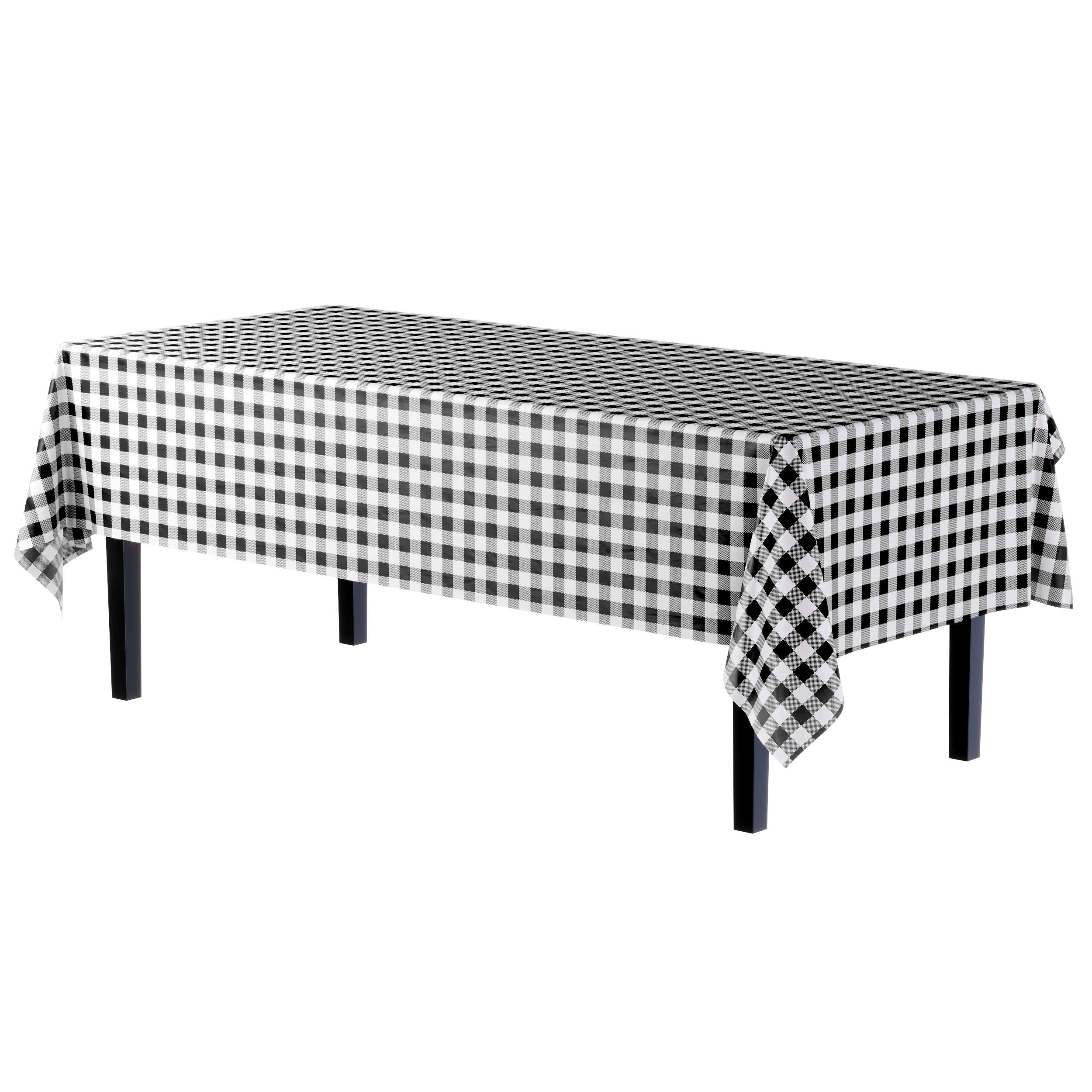 54 In. x 100 Ft. Cut To Size Black Gingham Table Roll