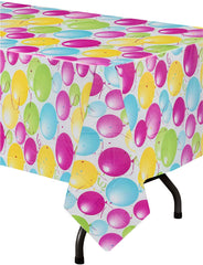 Balloon Print Plastic Table Cover | 12 Pack