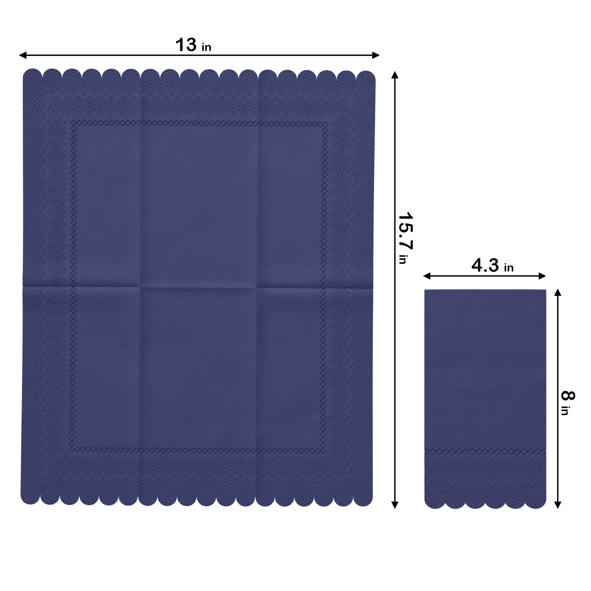3 Ply Periwinkle Scalloped Dinner Napkins | 800 Count