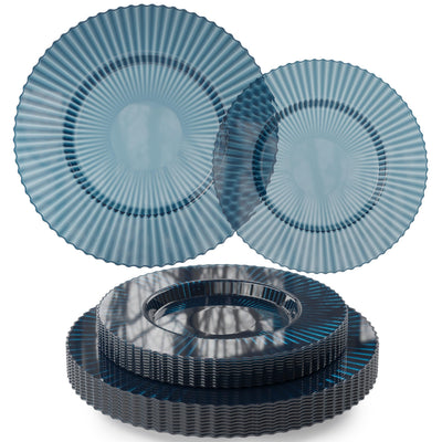 Sapphire Gemstone Essentials Set | Dinner & Salad Plates | Serves 40