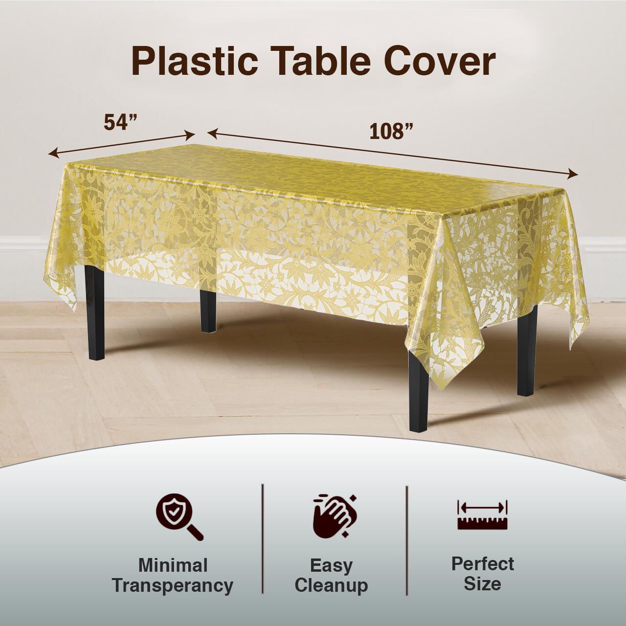 Gold Lace Table Cover | 6 Pack