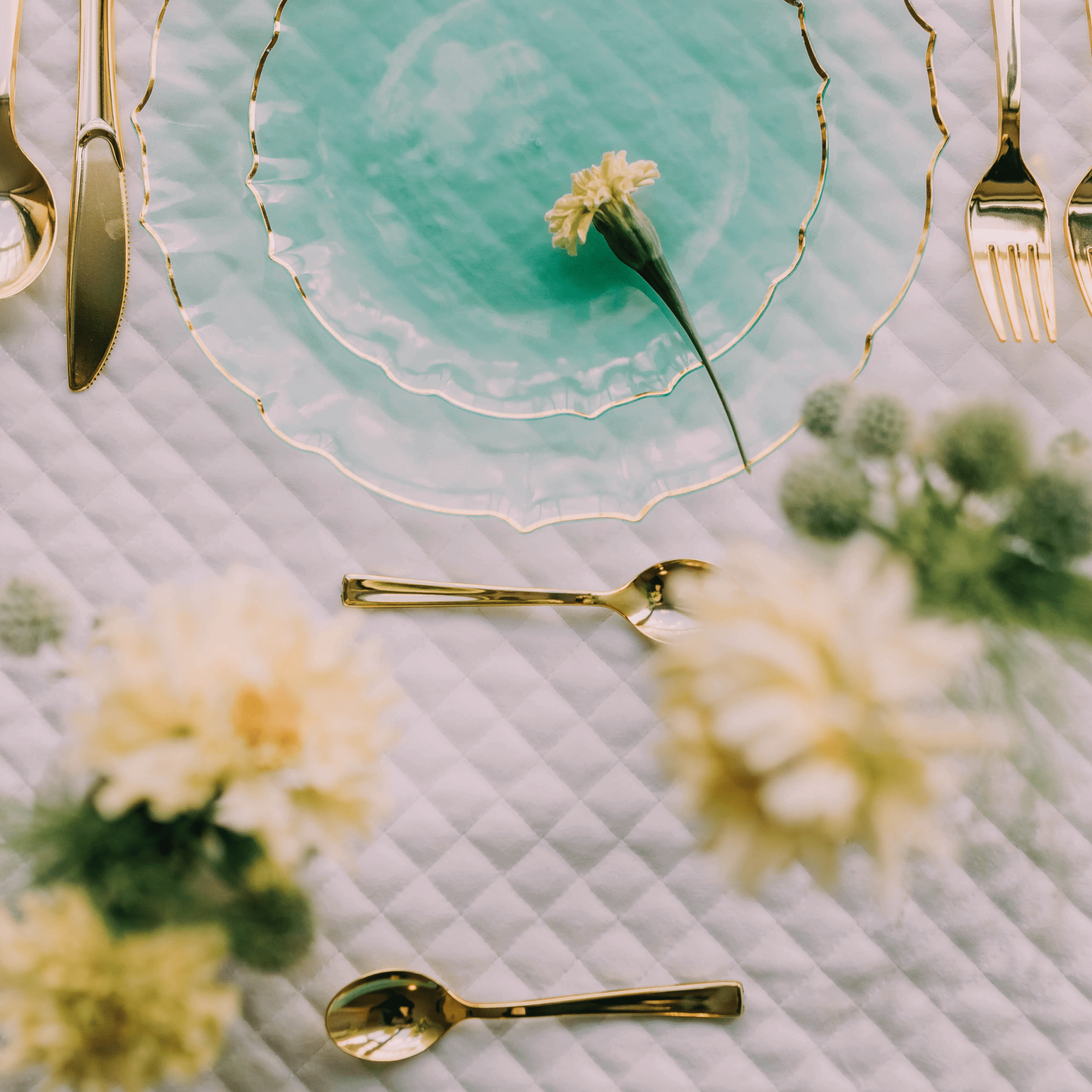 280 Piece Mint/Gold Petal Combo Set | Serves 40 Guests