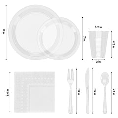 182 Piece Combo Set - Service For 26 - Clear