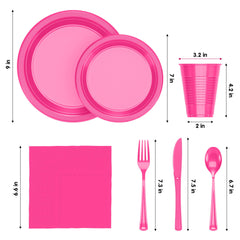 182 Piece Combo Set - Service For 26 - Cerise