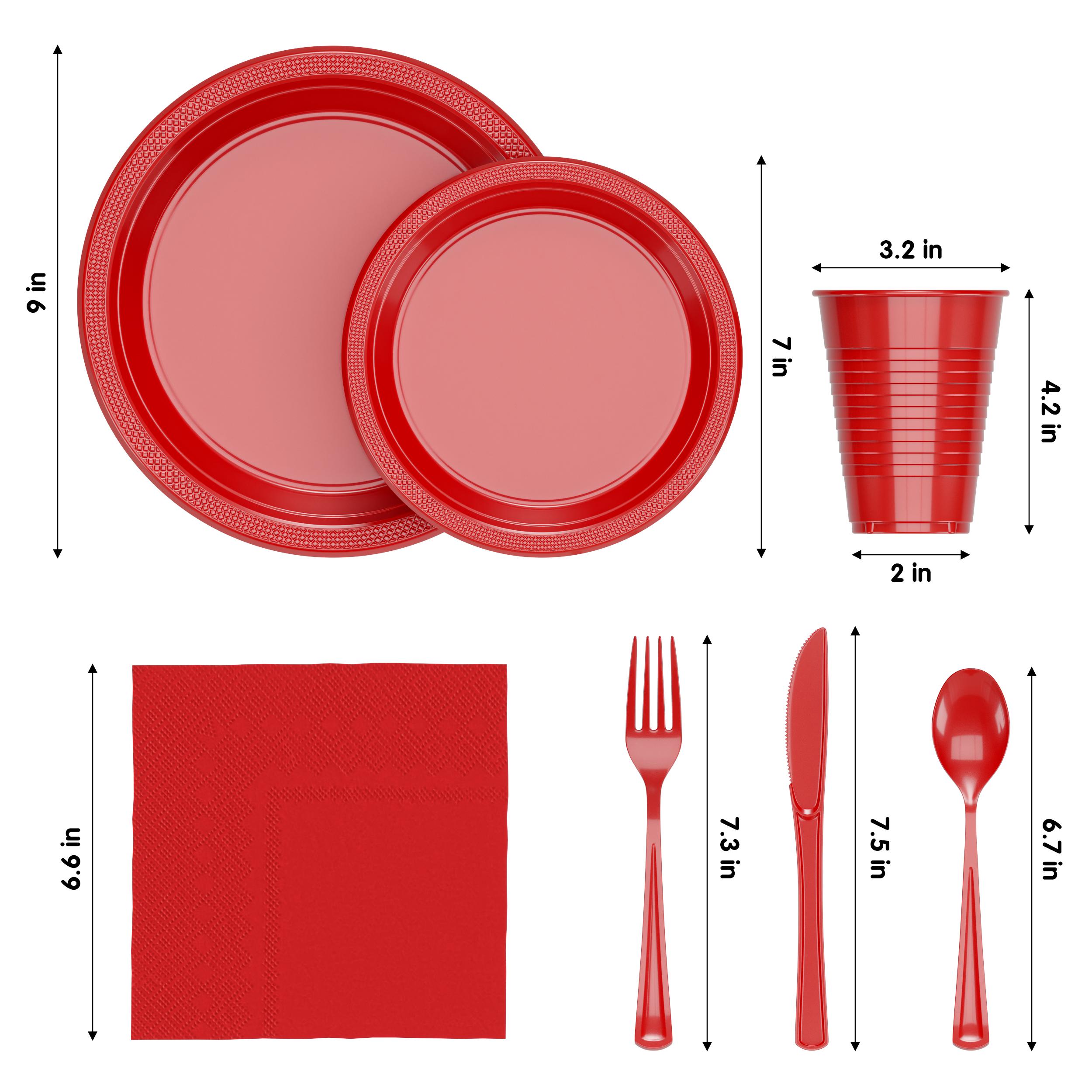 182 Piece Combo Set - Service For 26 - Red