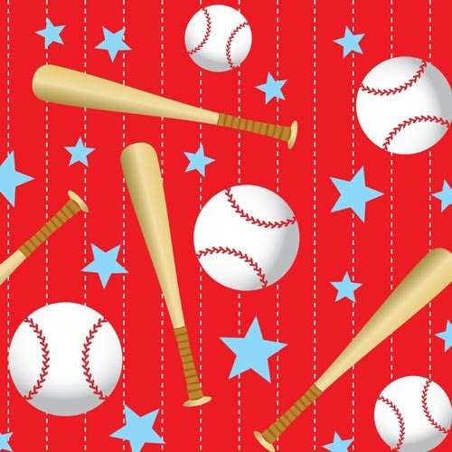 Baseball Print Table Cover | 6 Pack