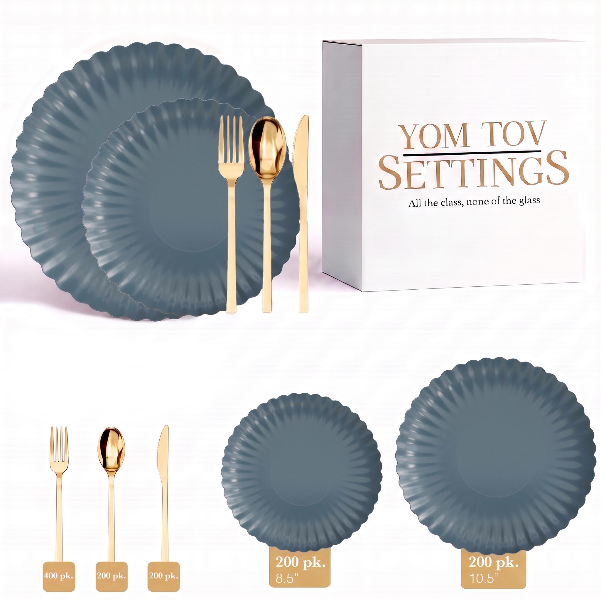 Scalloped Slate Blue Deluxe Set