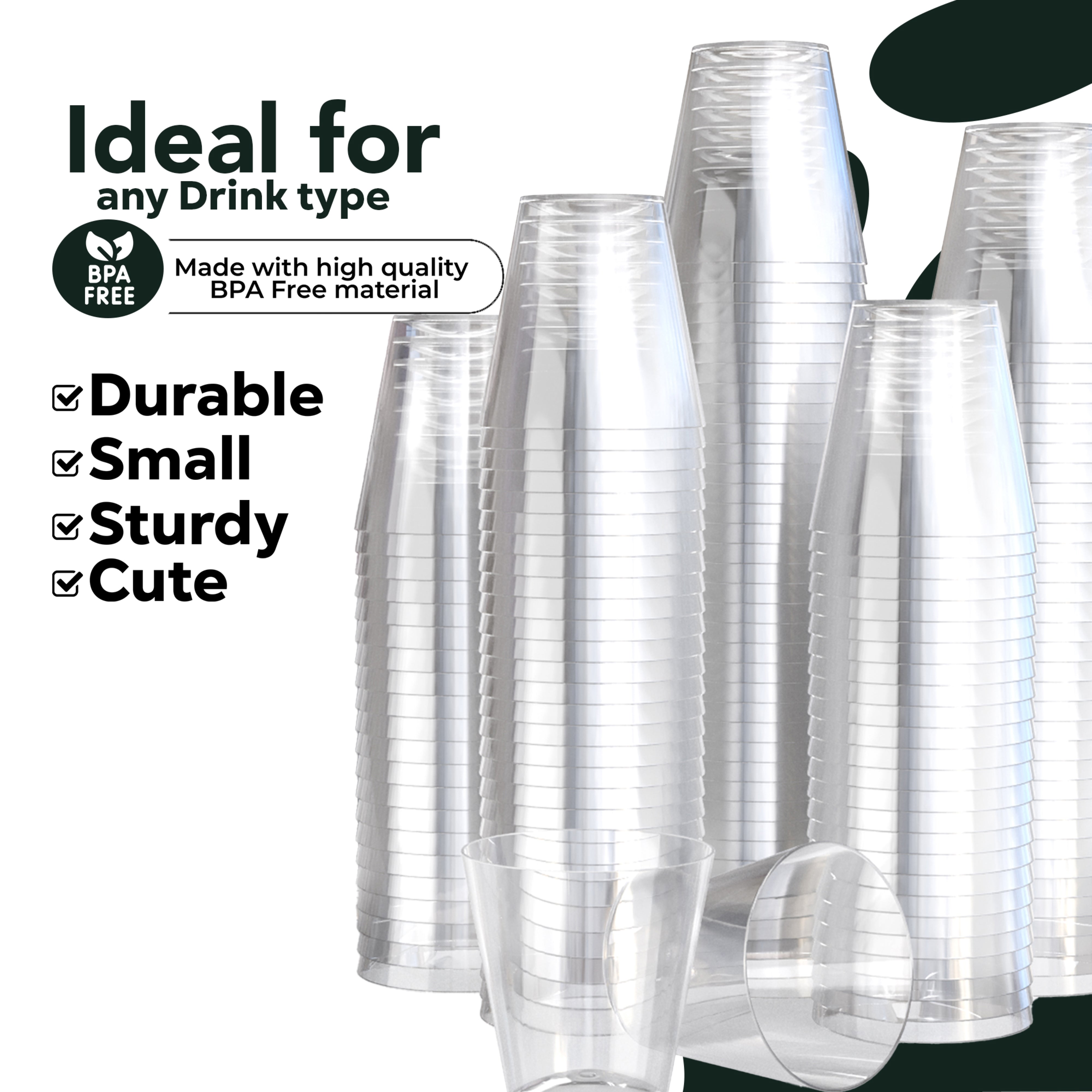 2 Oz. Clear Plastic Shot Glasses | 2500 Count