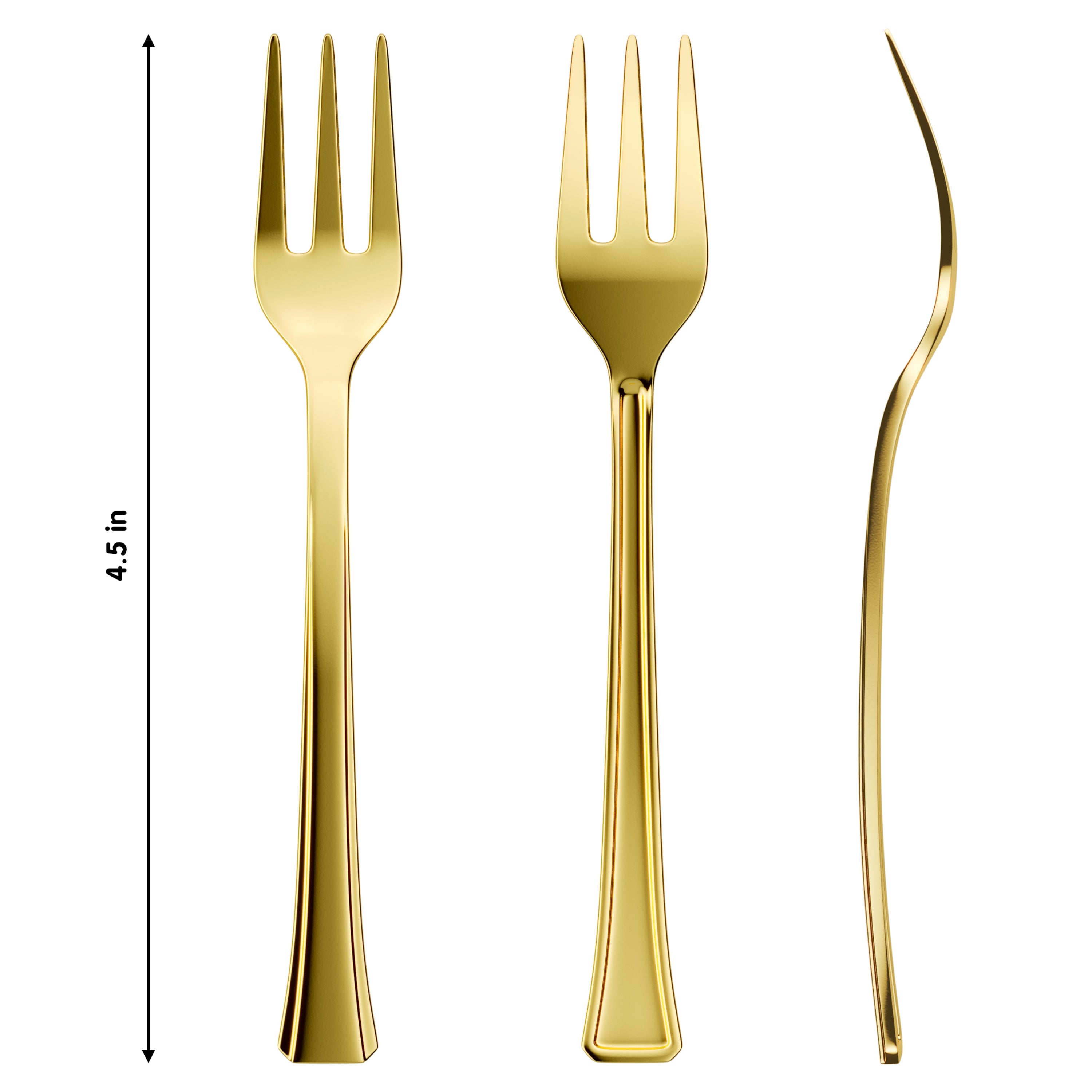 Exquisite Classic Gold Plastic Tasting Forks | 100 Count