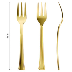 Exquisite Classic Gold Plastic Tasting Forks | 100 Count