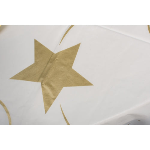 Round Gold Star Printed Table Cover | 12 Pack