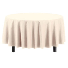 Round Ivory Table Cover | 12 Pack