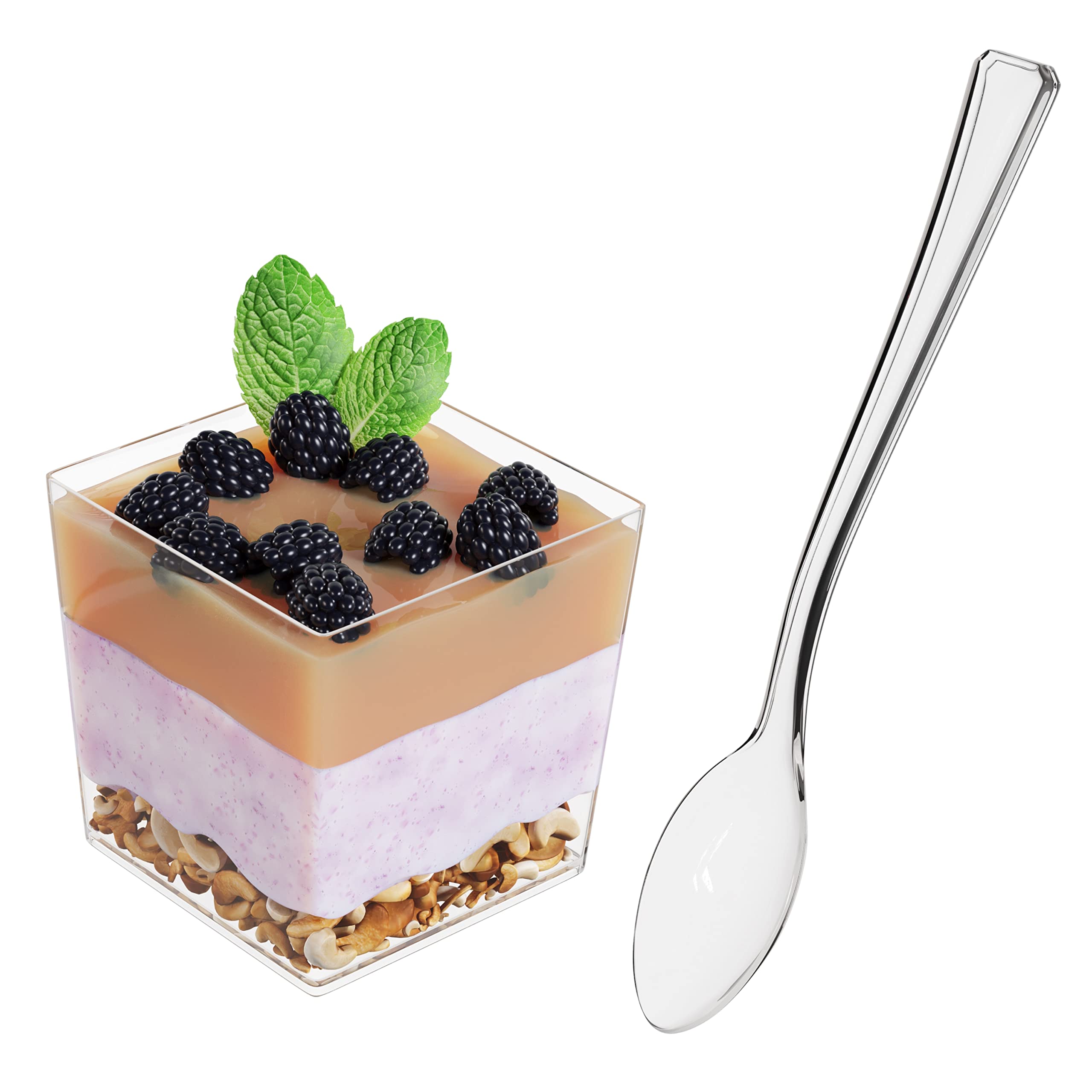 3.6 Oz. Clear Square Mousse Cups | 60 Count