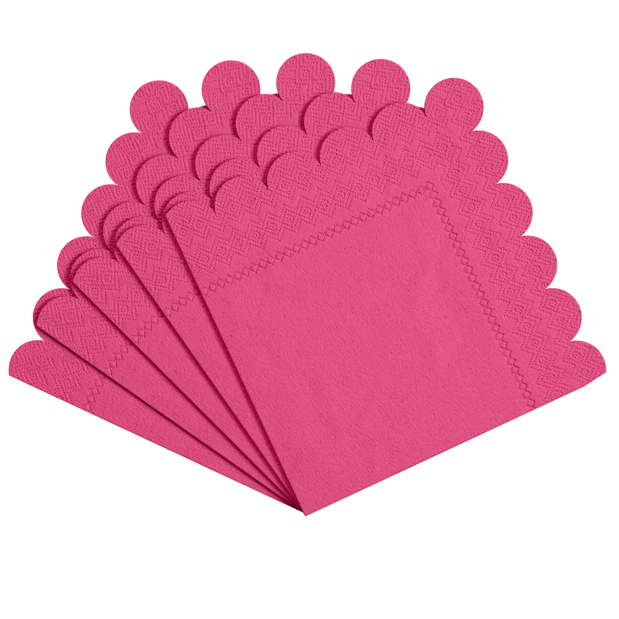 Cerise Scallop Beverage Napkins | 100 Count