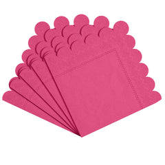 Cerise Scallop Beverage Napkins | 100 Count