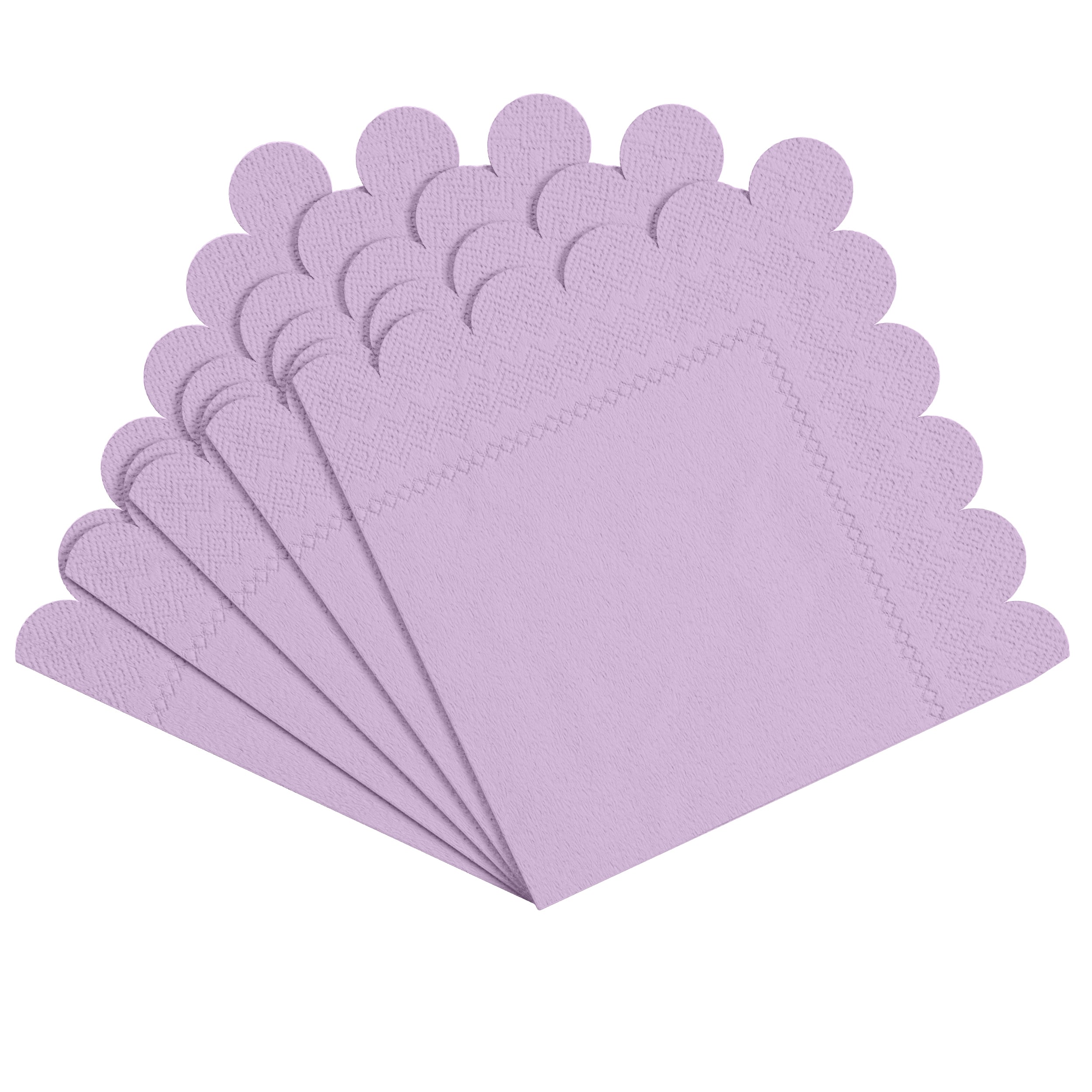 Lavender Scallop Beverage Napkins | 100 Count
